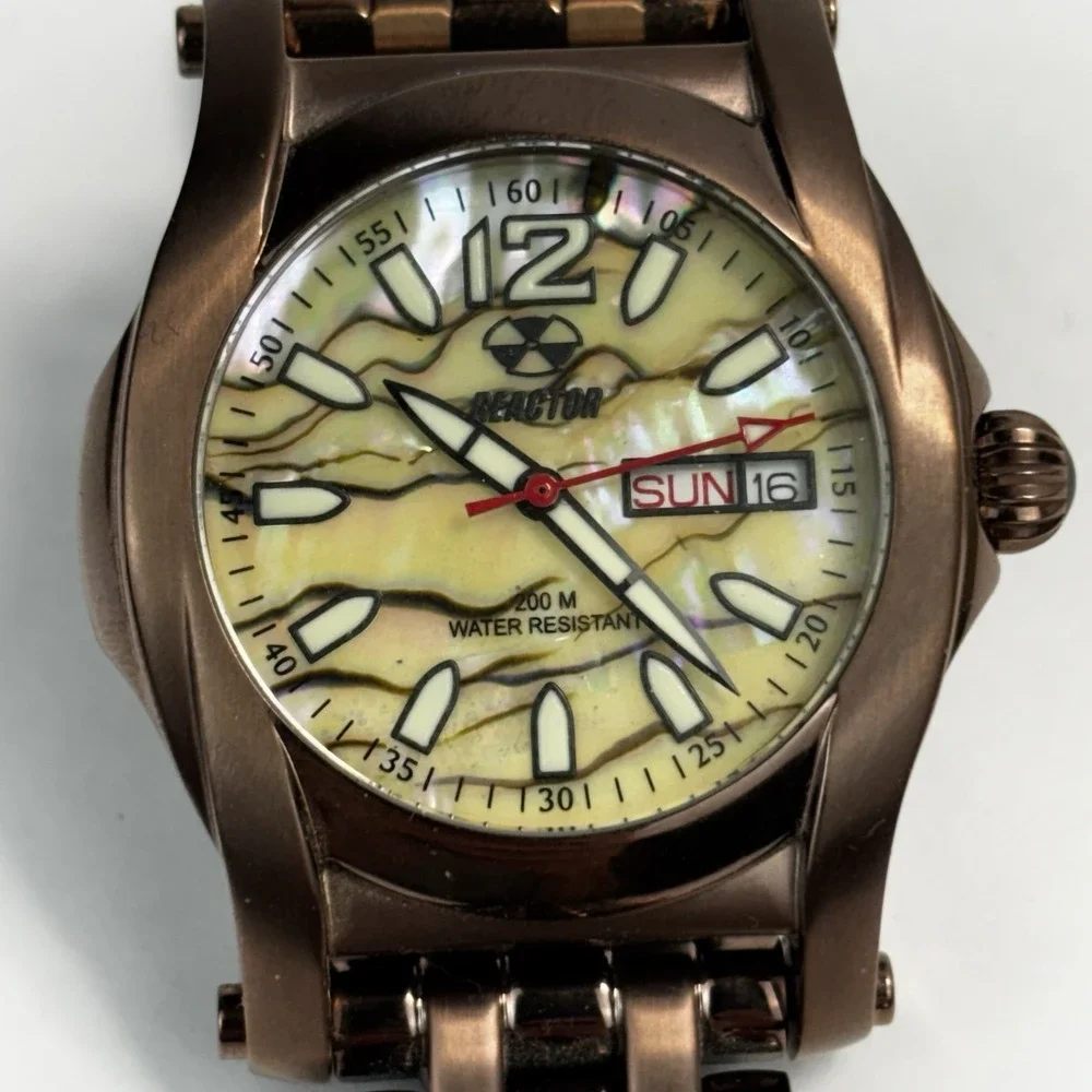 REACTOR Curie Abalone Watch - 200M Quartz - Water Resistant Glow In The Dark